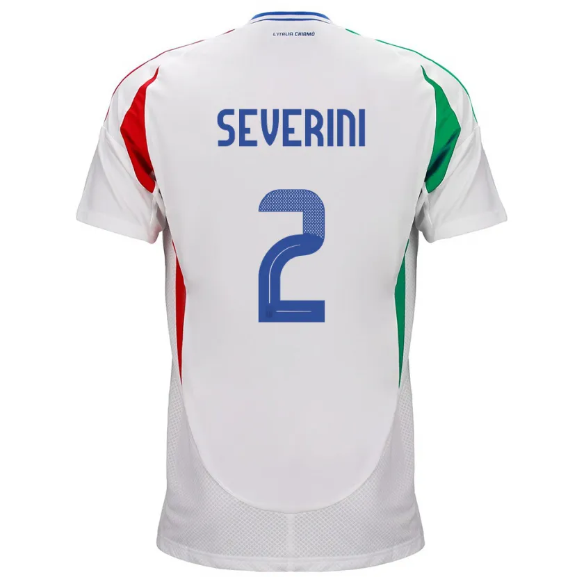 Danxen Donna Maglia Italia Emma Severini #2 Bianco Kit Gara Away 24-26 Maglietta