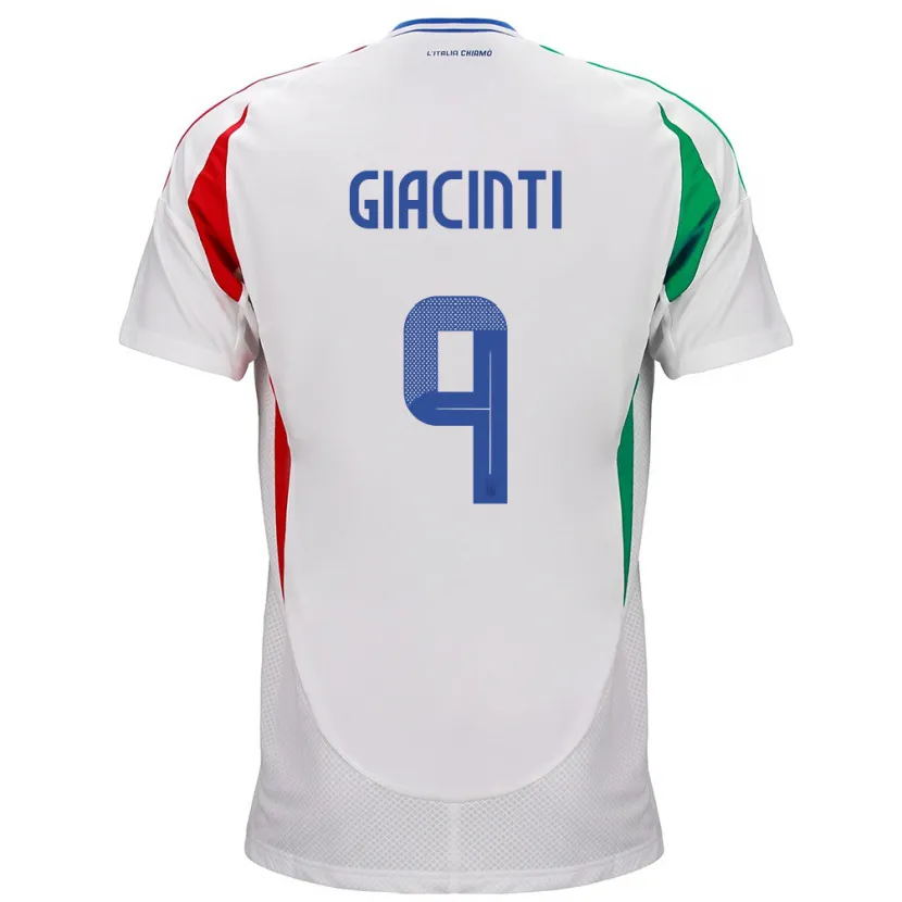 Danxen Donna Maglia Italia Valentina Giacinti #9 Bianco Kit Gara Away 24-26 Maglietta