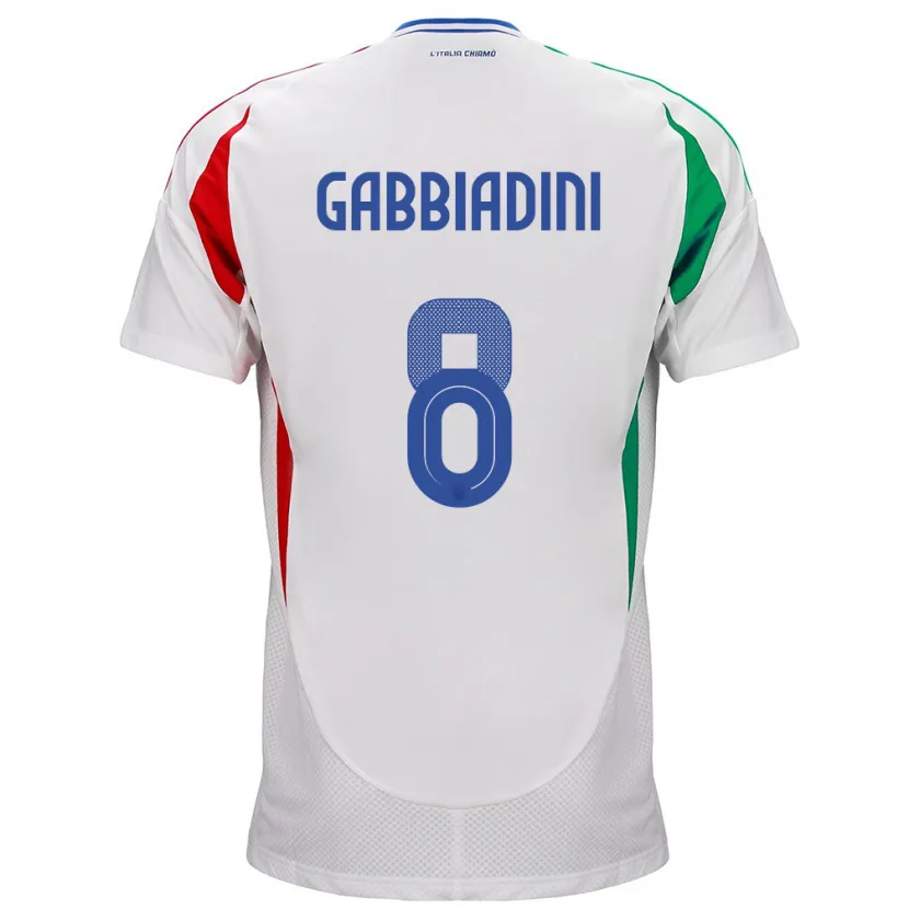 Danxen Donna Maglia Italia Melania Gabbiadini #8 Bianco Kit Gara Away 24-26 Maglietta