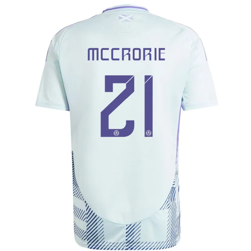 Danxen Donna Maglia Scotland Robby Mccrorie #21 Blu Menta Chiaro Kit Gara Away 24-26 Maglietta