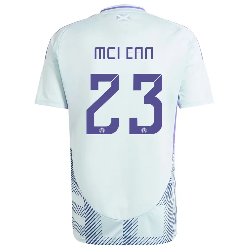 Danxen Donna Maglia Scotland Kenny Mclean #23 Blu Menta Chiaro Kit Gara Away 24-26 Maglietta
