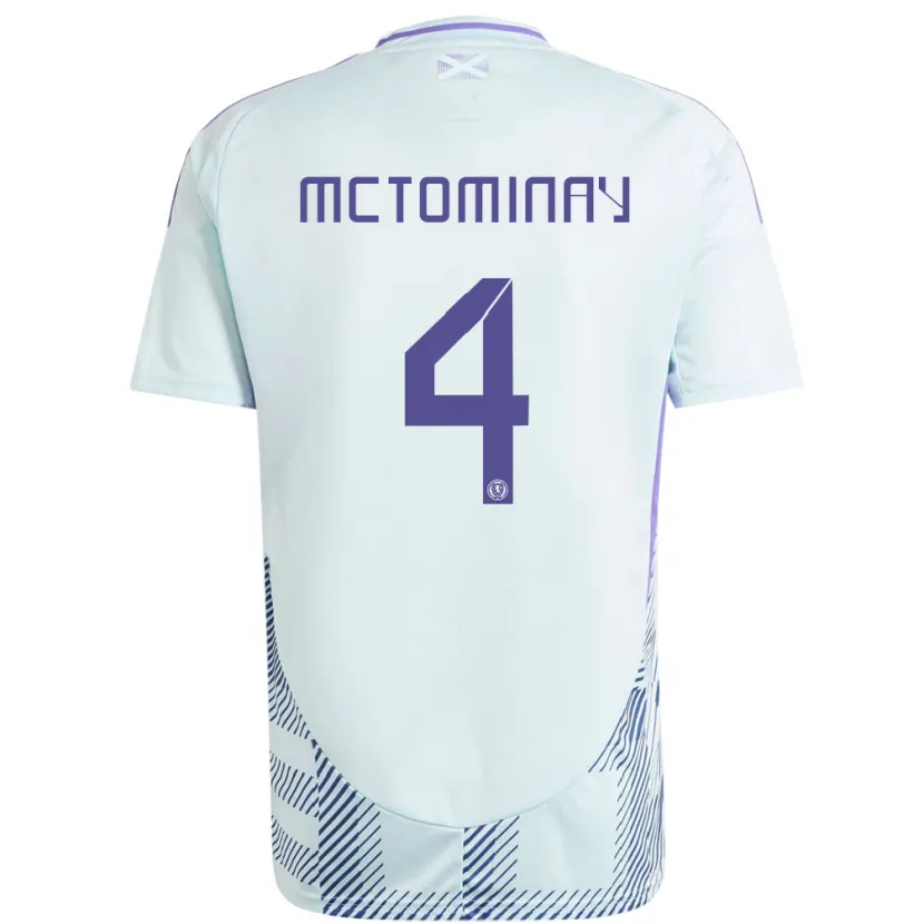 Danxen Donna Maglia Scotland Scott Mctominay #4 Blu Menta Chiaro Kit Gara Away 24-26 Maglietta