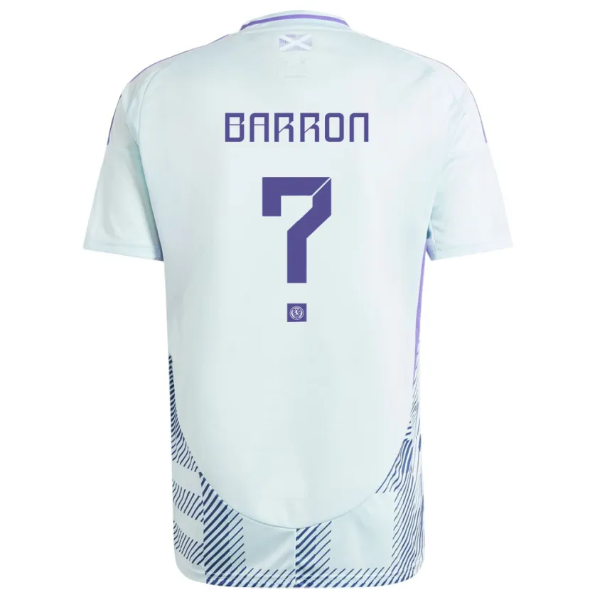 Danxen Donna Maglia Scotland Connor Barron #0 Blu Menta Chiaro Kit Gara Away 24-26 Maglietta