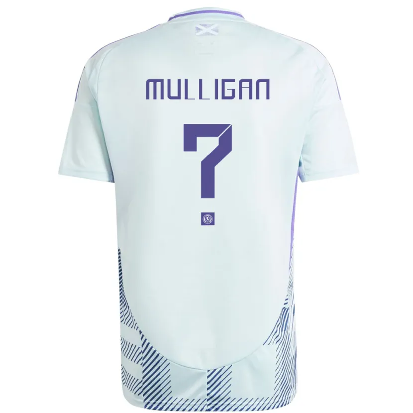 Danxen Donna Maglia Scotland Josh Mulligan #0 Blu Menta Chiaro Kit Gara Away 24-26 Maglietta