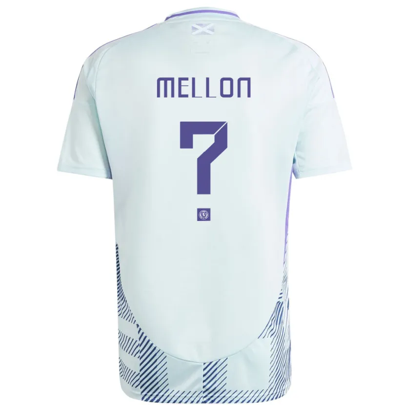 Danxen Donna Maglia Scotland Michael Mellon #0 Blu Menta Chiaro Kit Gara Away 24-26 Maglietta