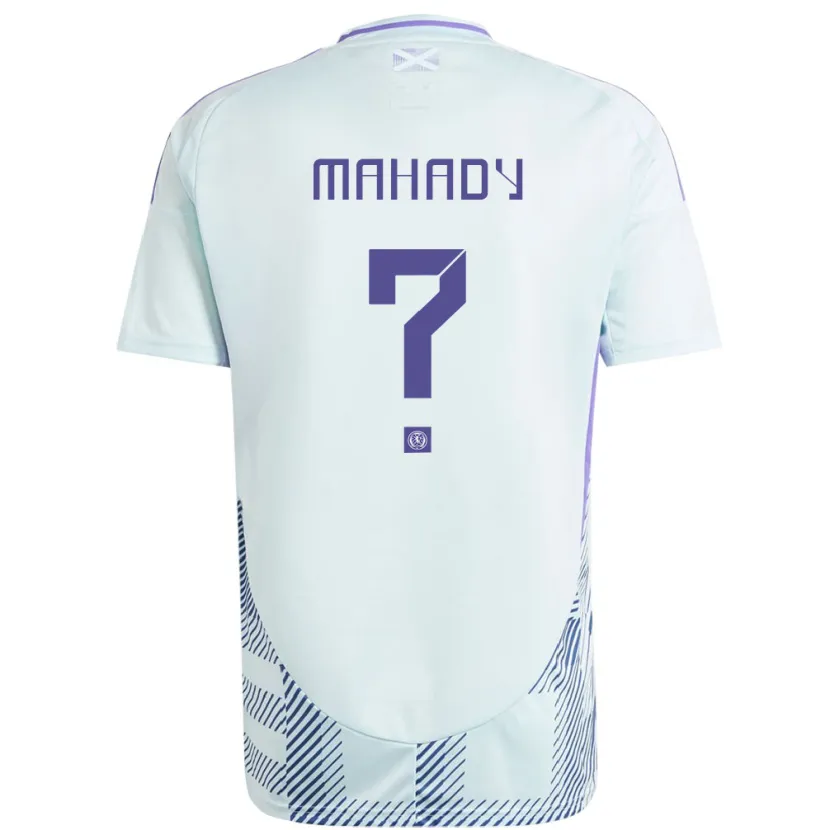 Danxen Donna Maglia Scotland Rory Mahady #0 Blu Menta Chiaro Kit Gara Away 24-26 Maglietta