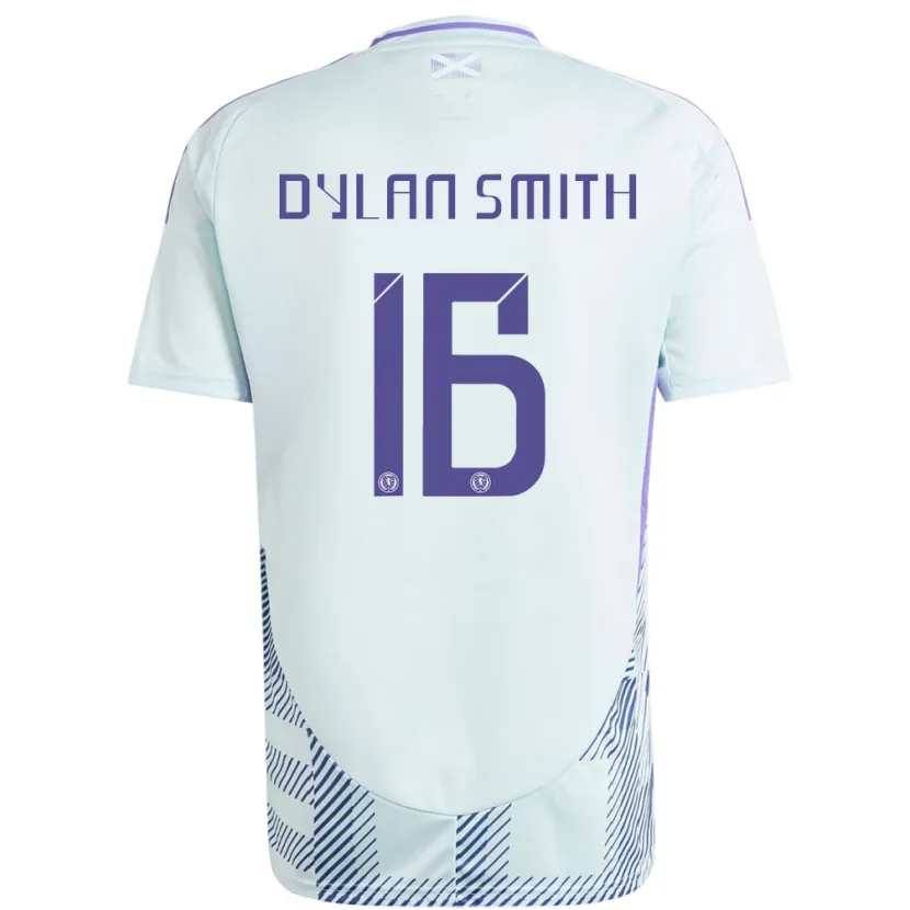 Danxen Donna Maglia Scotland Dylan Smith #16 Blu Menta Chiaro Kit Gara Away 24-26 Maglietta