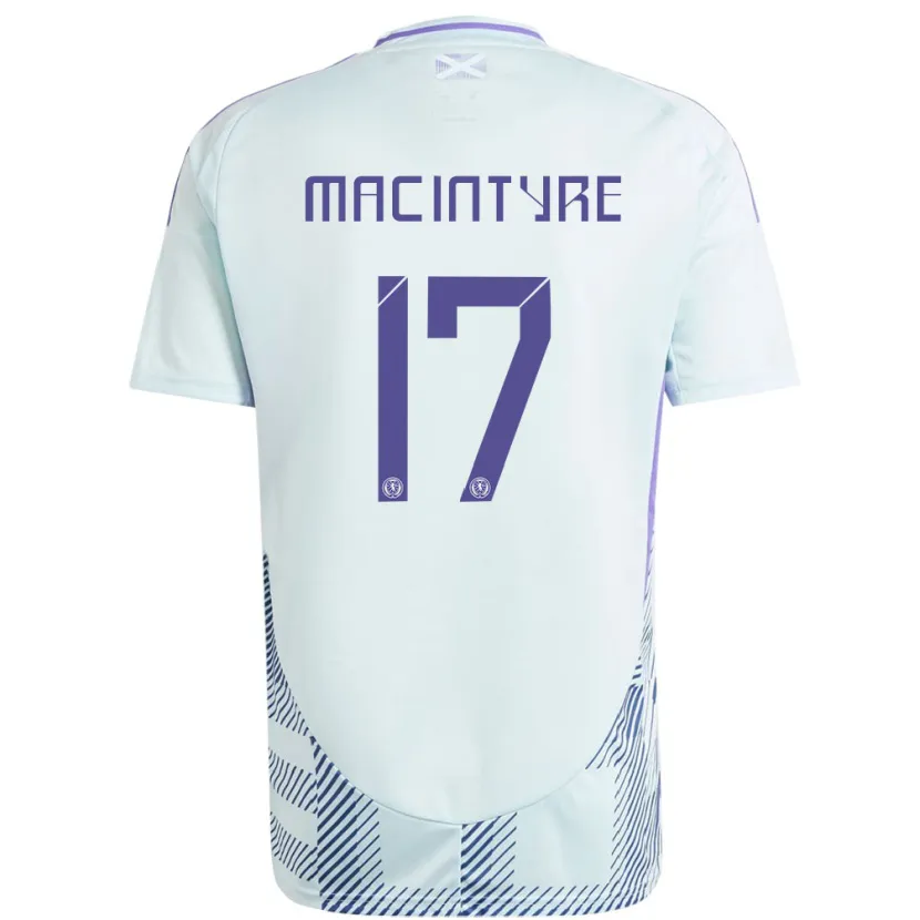 Danxen Donna Maglia Scotland Jacob Macintyre #17 Blu Menta Chiaro Kit Gara Away 24-26 Maglietta
