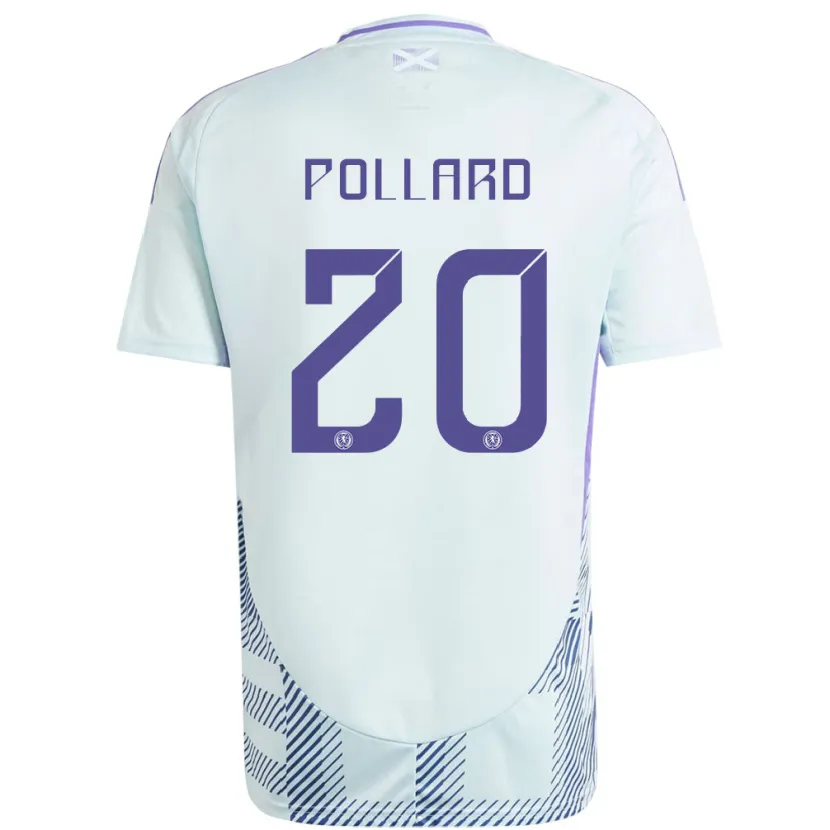 Danxen Donna Maglia Scotland Lancelot Pollard #20 Blu Menta Chiaro Kit Gara Away 24-26 Maglietta