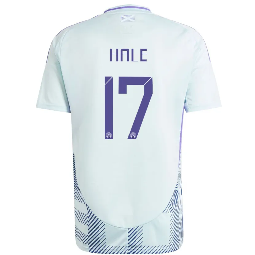 Danxen Donna Maglia Scotland Finlay Hale #17 Blu Menta Chiaro Kit Gara Away 24-26 Maglietta