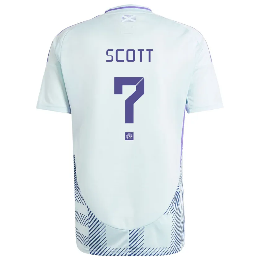 Danxen Donna Maglia Scotland Cameron Scott #0 Blu Menta Chiaro Kit Gara Away 24-26 Maglietta