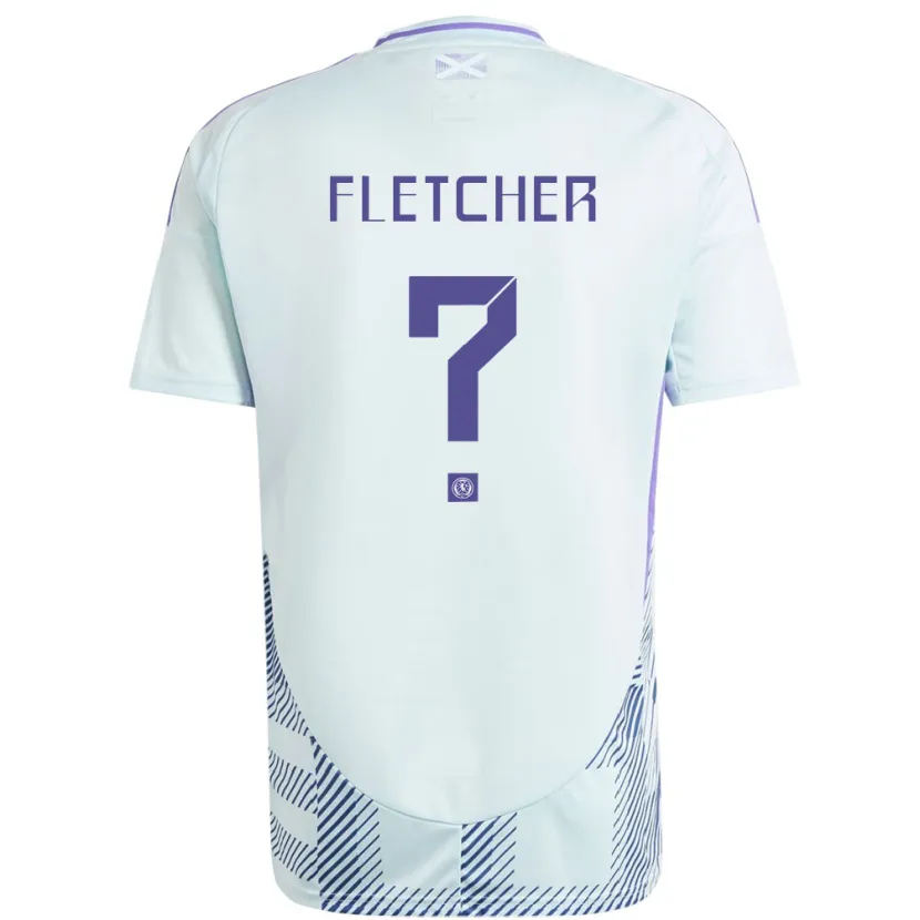 Danxen Donna Maglia Scotland Tyler Fletcher #0 Blu Menta Chiaro Kit Gara Away 24-26 Maglietta