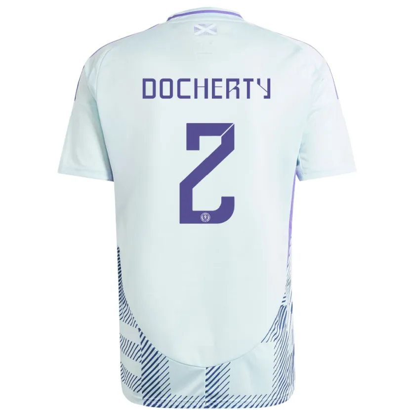 Danxen Donna Maglia Scotland Nicola Docherty #2 Blu Menta Chiaro Kit Gara Away 24-26 Maglietta