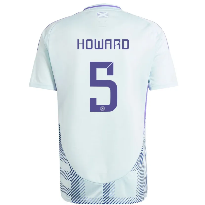 Danxen Donna Maglia Scotland Sophie Howard #5 Blu Menta Chiaro Kit Gara Away 24-26 Maglietta