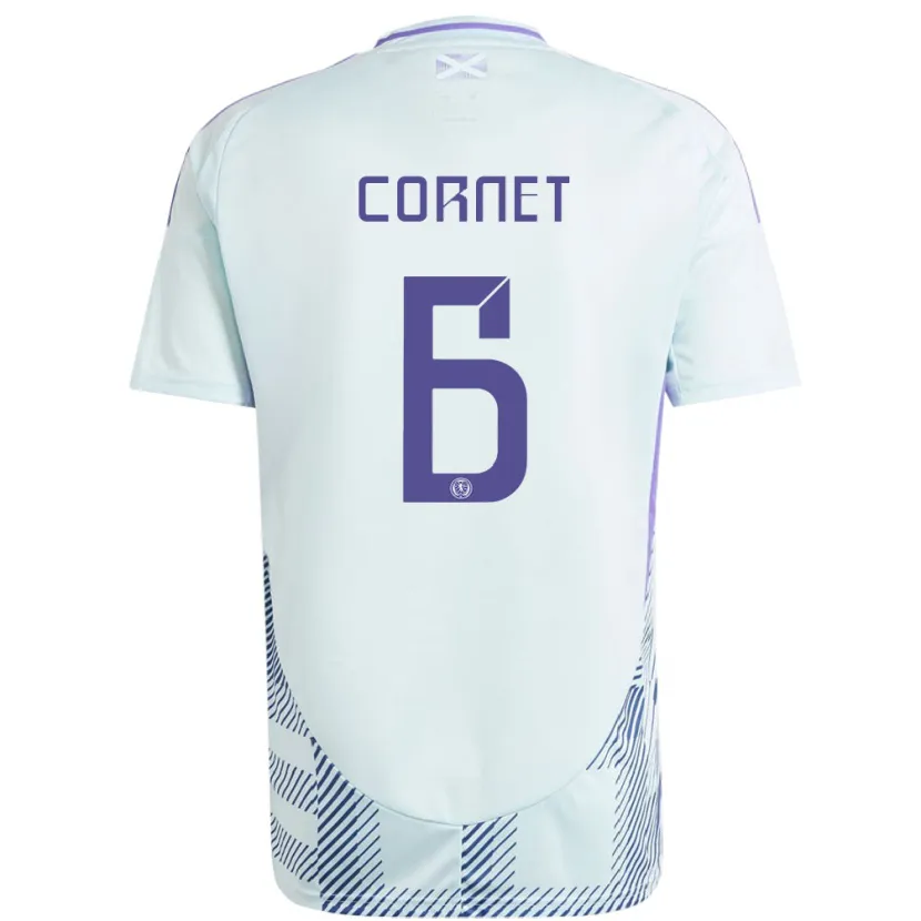 Danxen Donna Maglia Scotland Chelsea Cornet #6 Blu Menta Chiaro Kit Gara Away 24-26 Maglietta