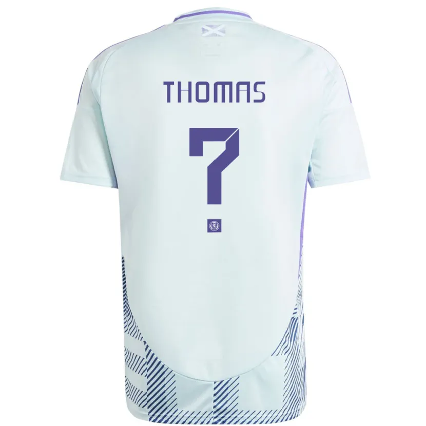 Danxen Donna Maglia Scotland Martha Thomas #0 Blu Menta Chiaro Kit Gara Away 24-26 Maglietta