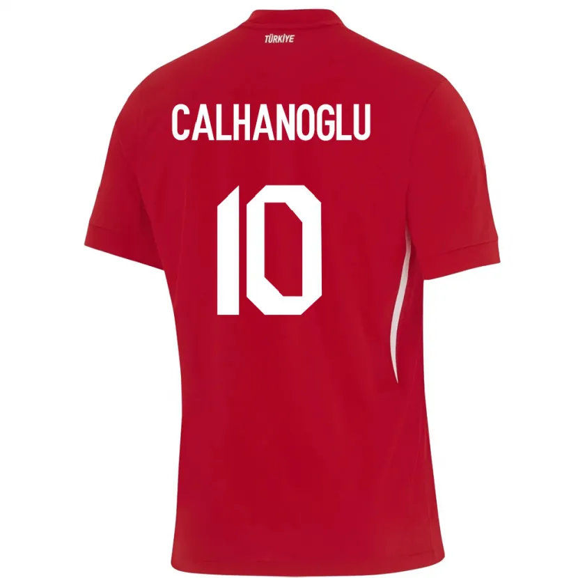 Danxen Donna Maglia Turchia Hakan Çalhanoğlu #10 Rosso Kit Gara Away 24-26 Maglietta