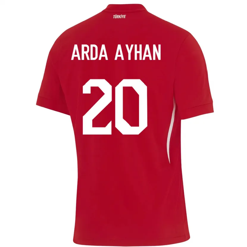 Danxen Donna Maglia Turchia Murat Arda Ayhan #20 Rosso Kit Gara Away 24-26 Maglietta