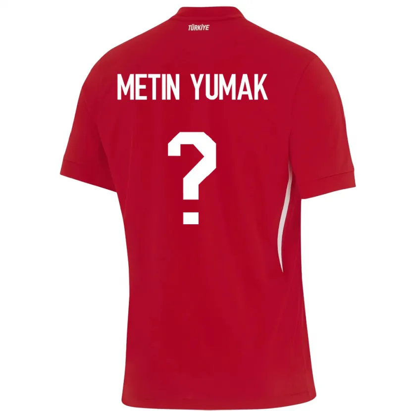 Danxen Donna Maglia Turchia Yiğit Metin Yumak #0 Rosso Kit Gara Away 24-26 Maglietta