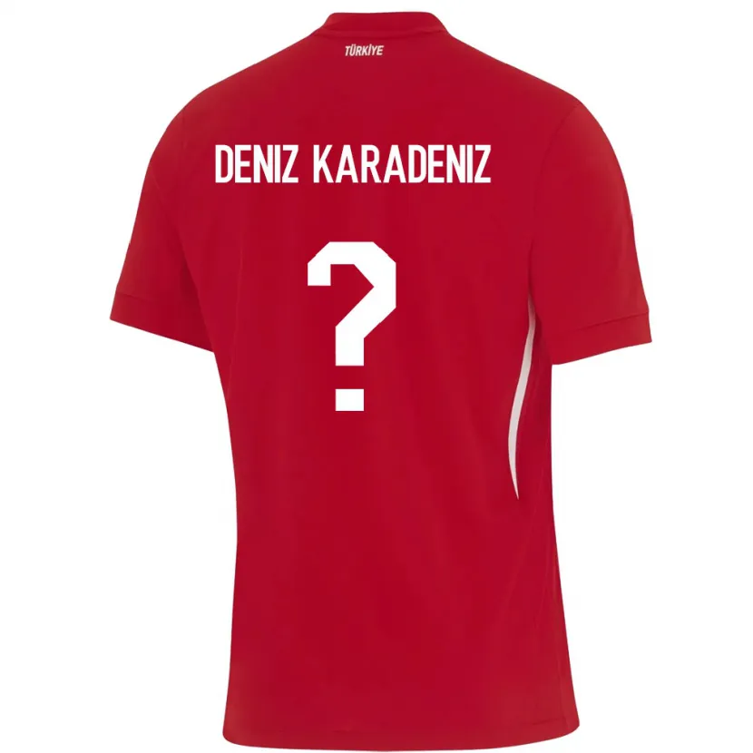 Danxen Donna Maglia Turchia Mustafa Deniz Karadeniz #0 Rosso Kit Gara Away 24-26 Maglietta