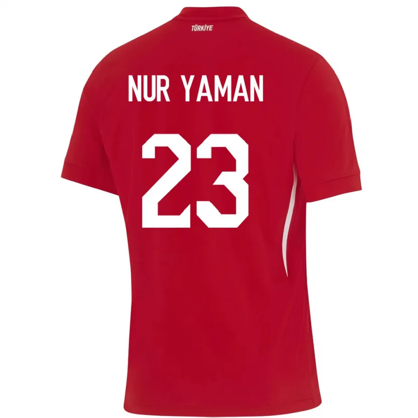 Danxen Donna Maglia Turchia Gamze Nur Yaman #23 Rosso Kit Gara Away 24-26 Maglietta