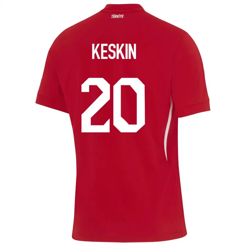 Danxen Donna Maglia Turchia Elif Keskin #20 Rosso Kit Gara Away 24-26 Maglietta