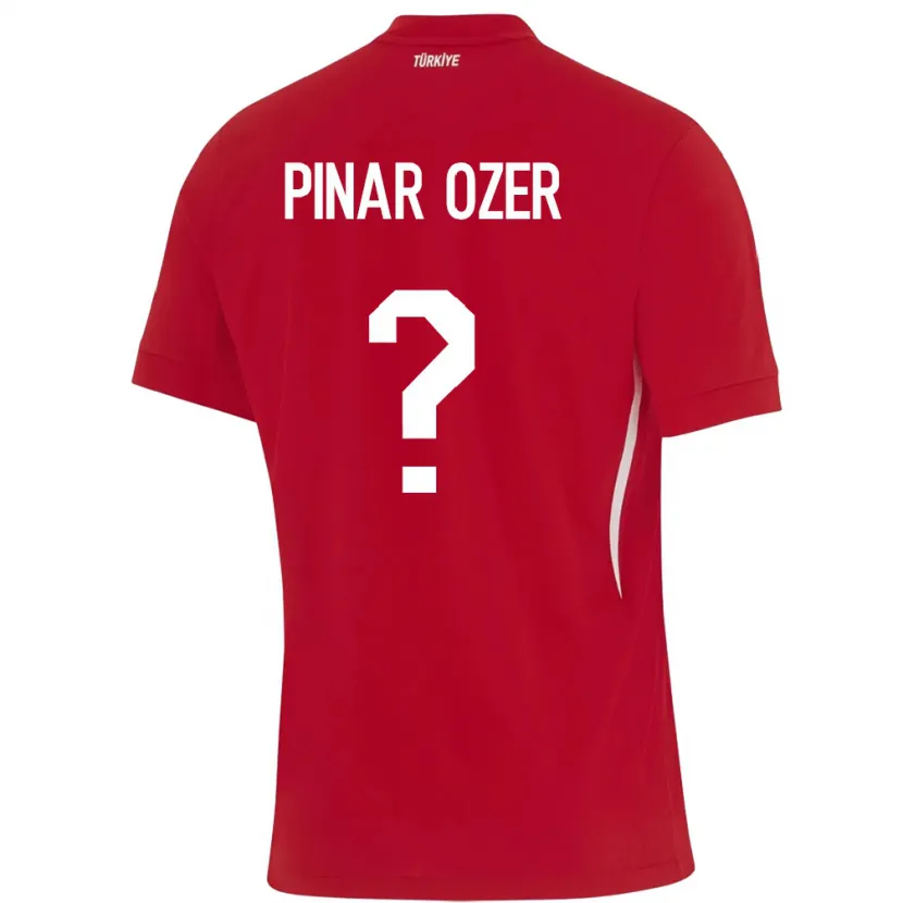 Danxen Donna Maglia Turchia Senem Pınar Özer #0 Rosso Kit Gara Away 24-26 Maglietta