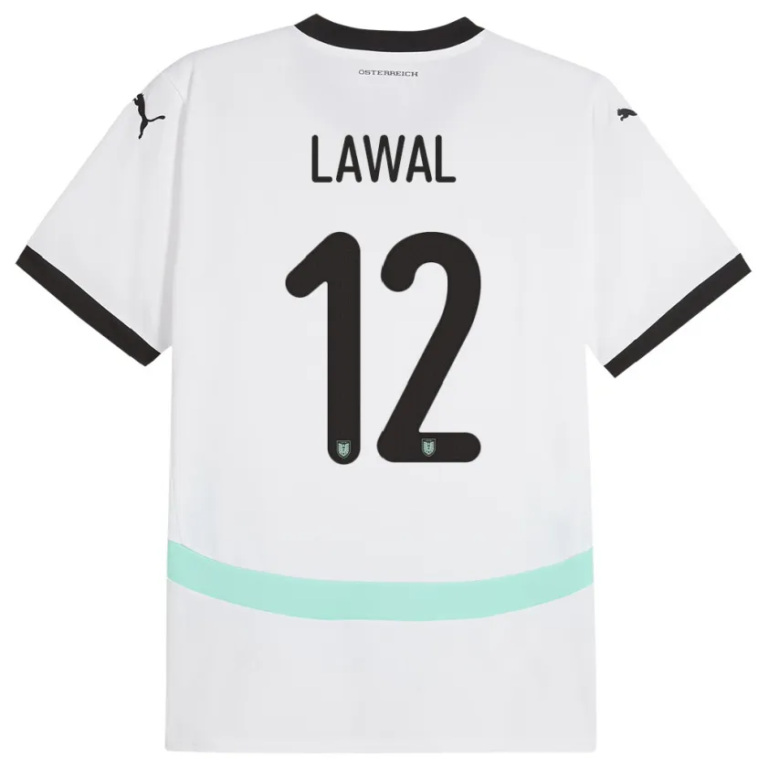 Danxen Donna Maglia Austria Tobias Lawal #12 Bianco Kit Gara Away 24-26 Maglietta
