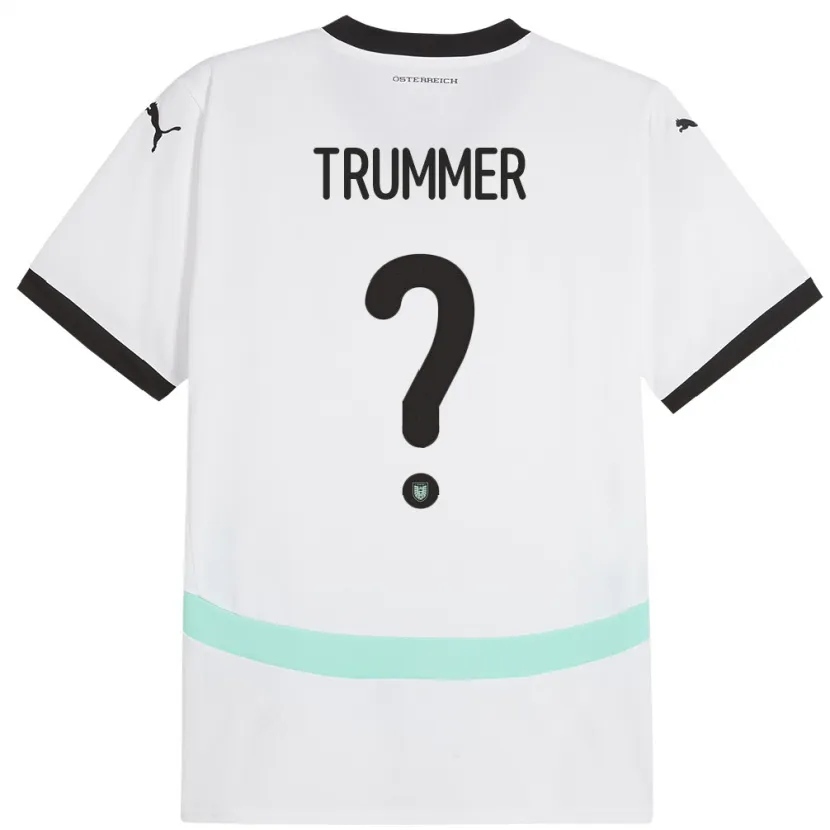 Danxen Donna Maglia Austria Tim Trummer #0 Bianco Kit Gara Away 24-26 Maglietta
