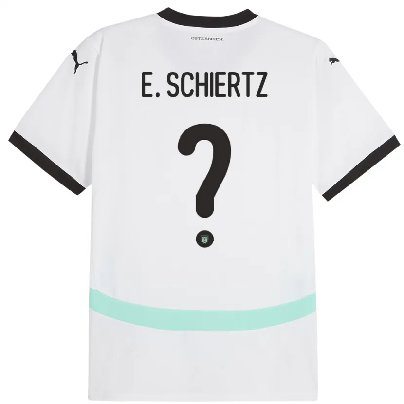 Danxen Donna Maglia Austria Emilio Schiertz #0 Bianco Kit Gara Away 24-26 Maglietta