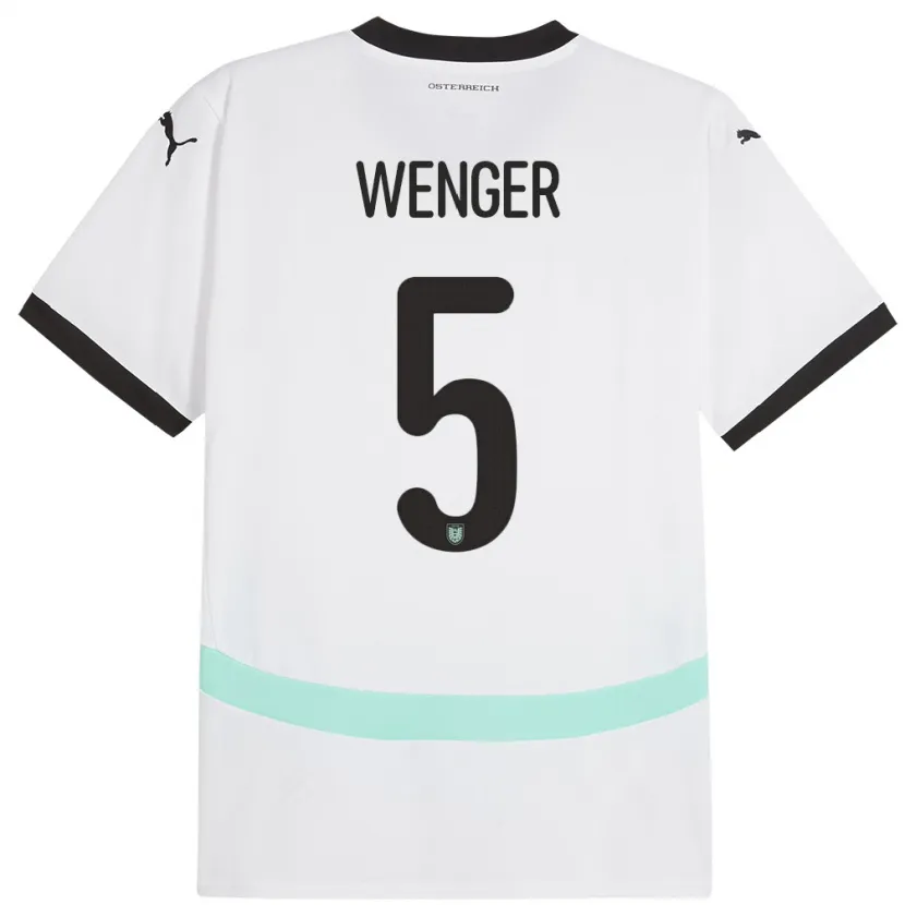Danxen Donna Maglia Austria Claudia Wenger #5 Bianco Kit Gara Away 24-26 Maglietta