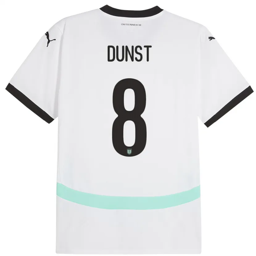 Danxen Donna Maglia Austria Barbara Dunst #8 Bianco Kit Gara Away 24-26 Maglietta