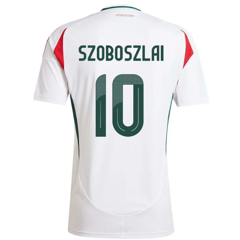 Danxen Donna Maglia Ungheria Dominik Szoboszlai #10 Bianco Kit Gara Away 24-26 Maglietta