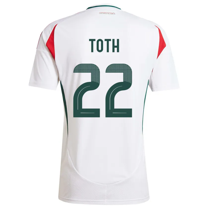 Danxen Donna Maglia Ungheria Balázs Tóth #22 Bianco Kit Gara Away 24-26 Maglietta