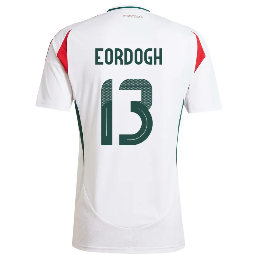 Danxen Donna Maglia Ungheria András Eördögh #13 Bianco Kit Gara Away 24-26 Maglietta