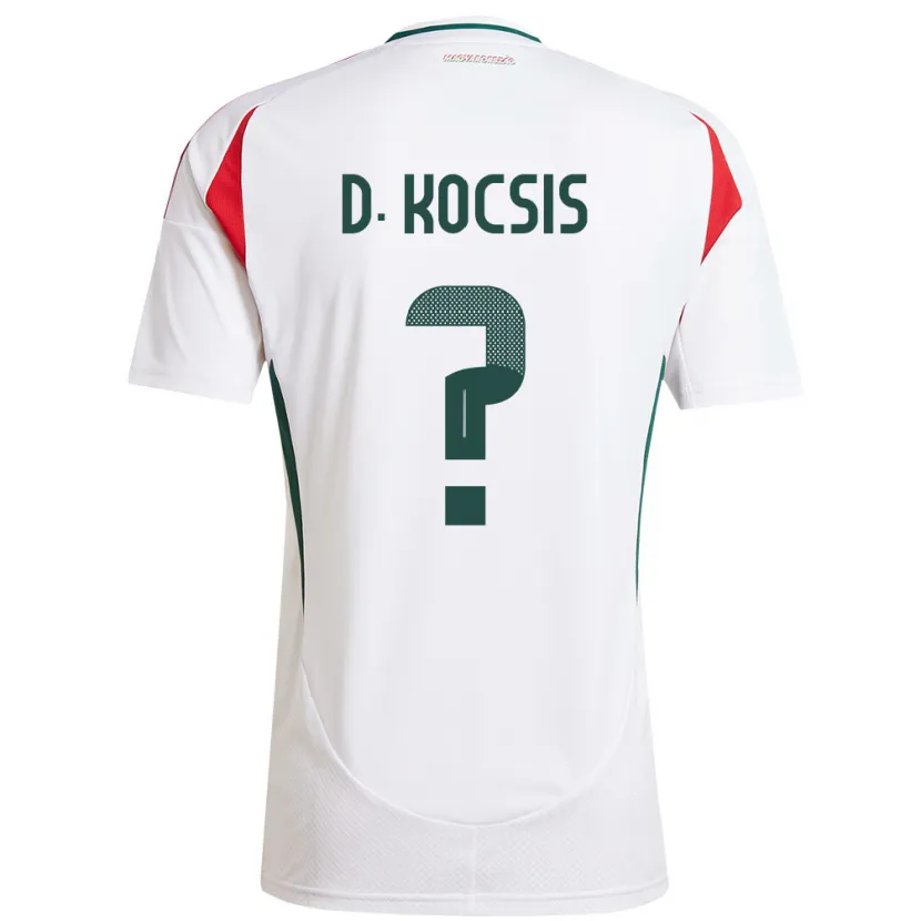 Danxen Donna Maglia Ungheria Dominik Kocsis #0 Bianco Kit Gara Away 24-26 Maglietta
