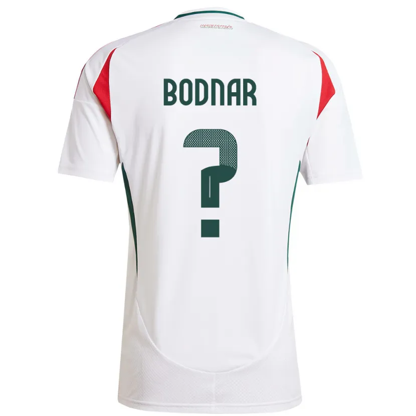 Danxen Donna Maglia Ungheria János Bodnár #0 Bianco Kit Gara Away 24-26 Maglietta