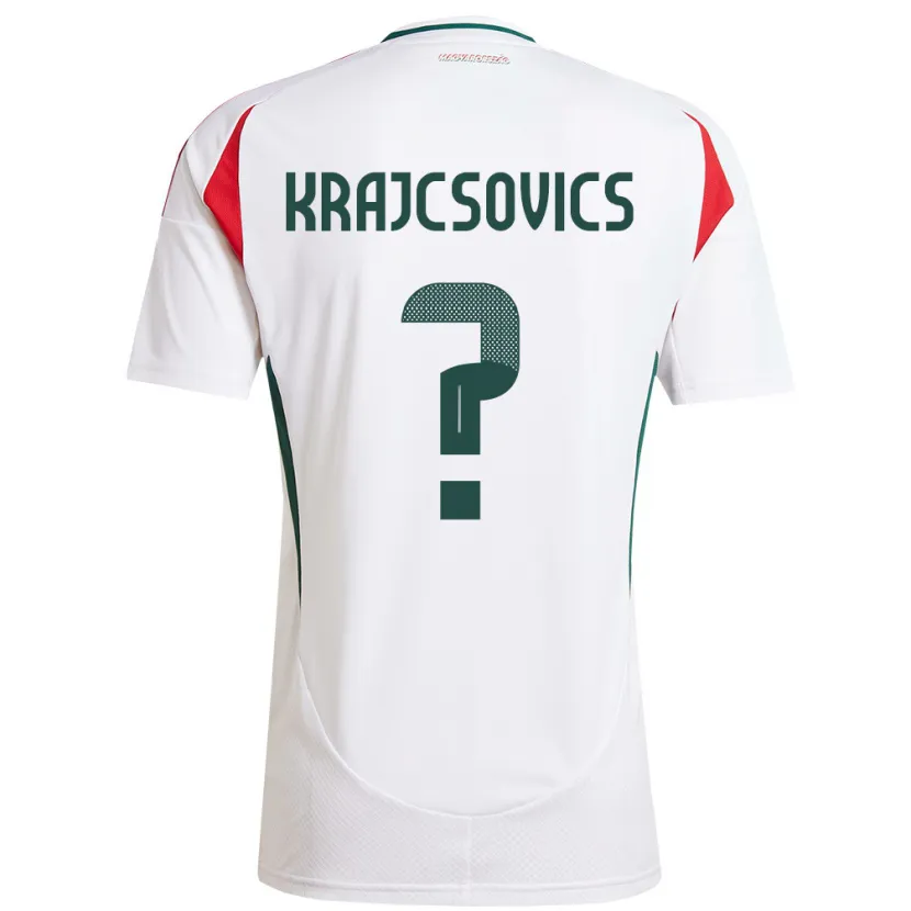 Danxen Donna Maglia Ungheria Ábel Krajcsovics #0 Bianco Kit Gara Away 24-26 Maglietta