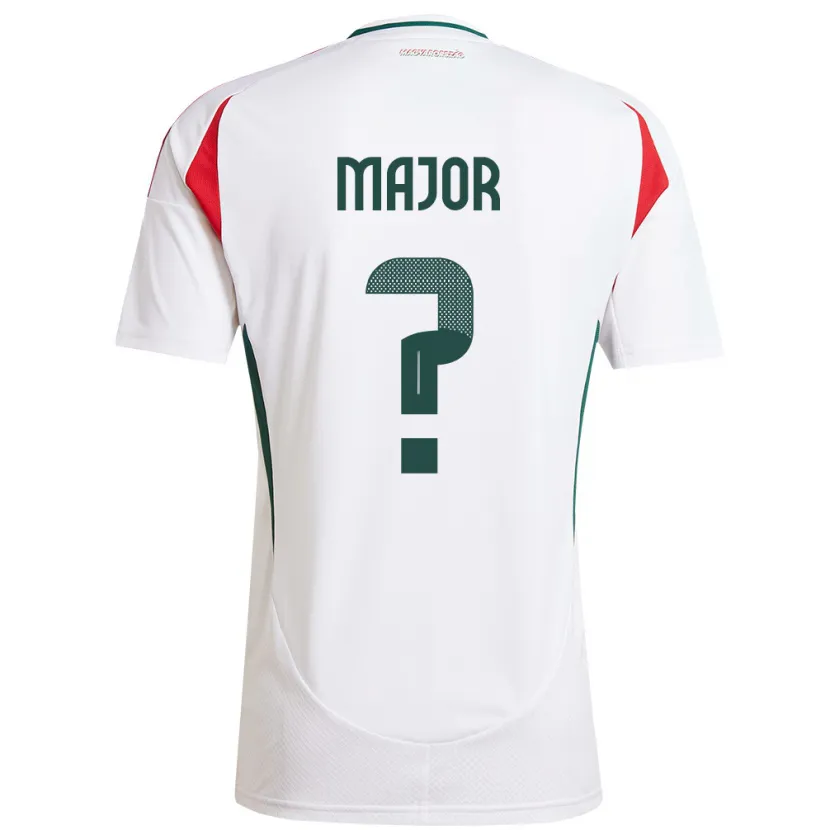 Danxen Donna Maglia Ungheria Marcell Major #0 Bianco Kit Gara Away 24-26 Maglietta