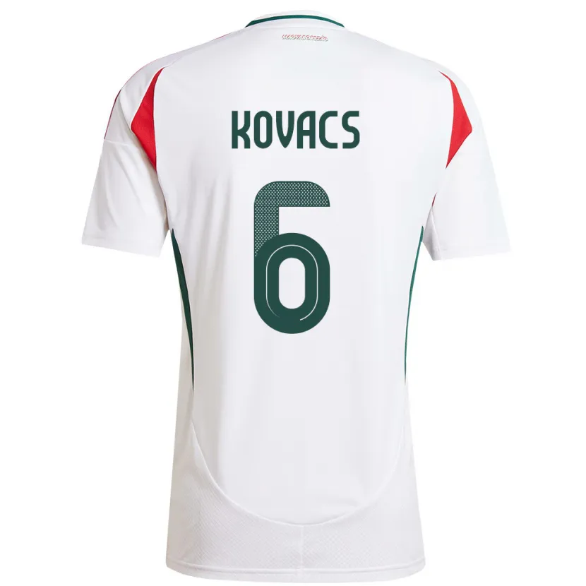 Danxen Donna Maglia Ungheria Noel Kovács #6 Bianco Kit Gara Away 24-26 Maglietta