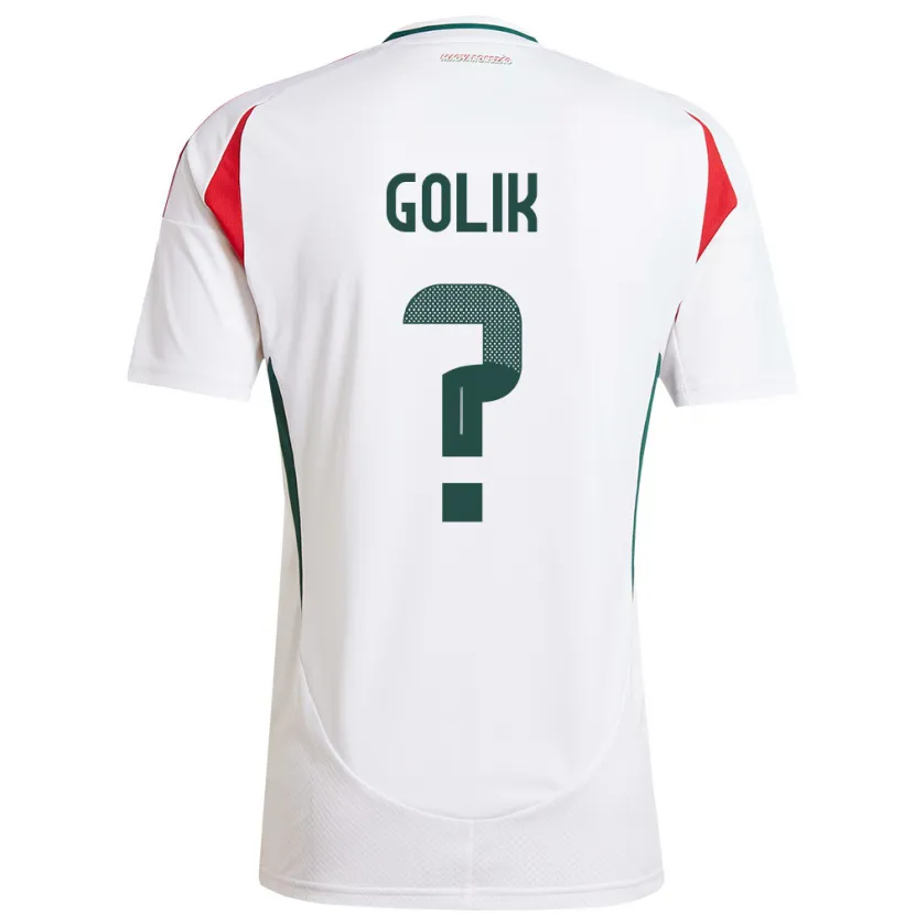 Danxen Donna Maglia Ungheria Benjámin Gólik #0 Bianco Kit Gara Away 24-26 Maglietta
