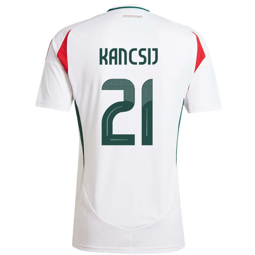 Danxen Donna Maglia Ungheria Artúr Kancsij #21 Bianco Kit Gara Away 24-26 Maglietta
