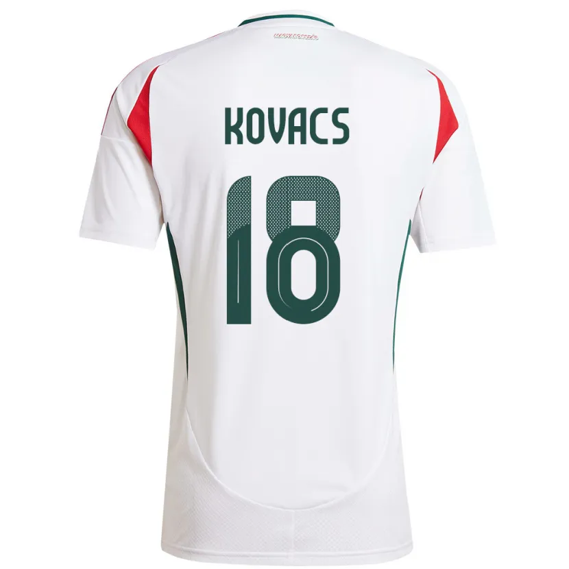 Danxen Donna Maglia Ungheria Laura Kovács #18 Bianco Kit Gara Away 24-26 Maglietta