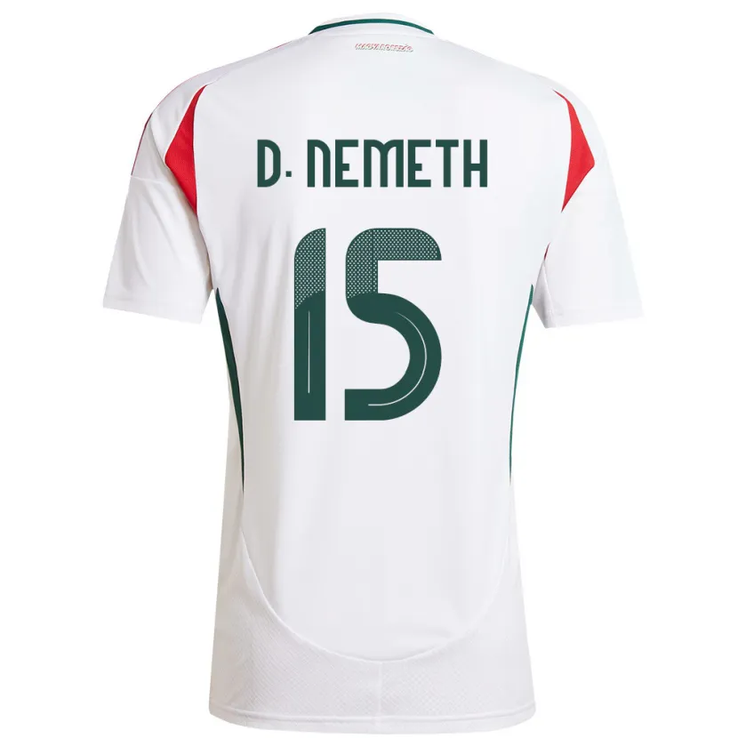 Danxen Donna Maglia Ungheria Diana Németh #15 Bianco Kit Gara Away 24-26 Maglietta