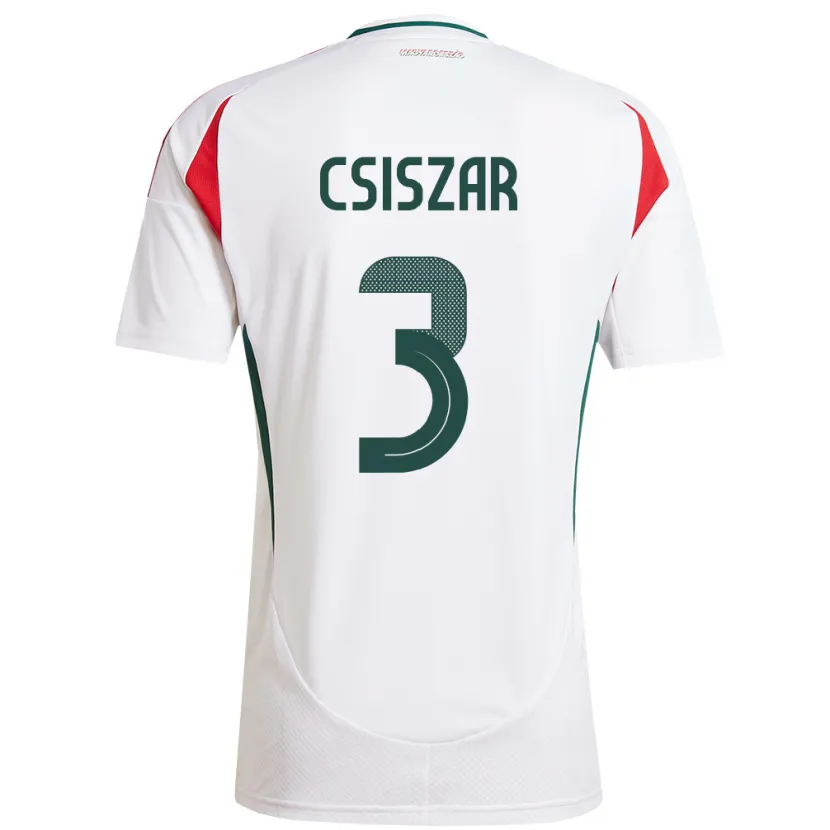 Danxen Donna Maglia Ungheria Henrietta Csiszar #3 Bianco Kit Gara Away 24-26 Maglietta