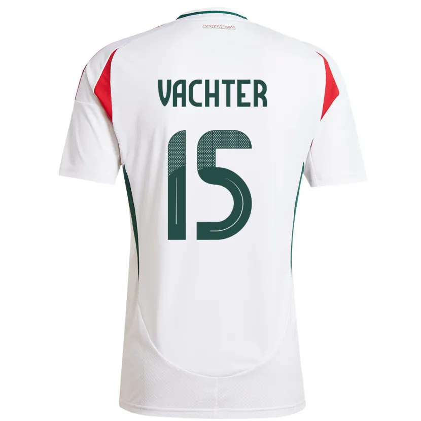 Danxen Donna Maglia Ungheria Fanni Vachter #15 Bianco Kit Gara Away 24-26 Maglietta