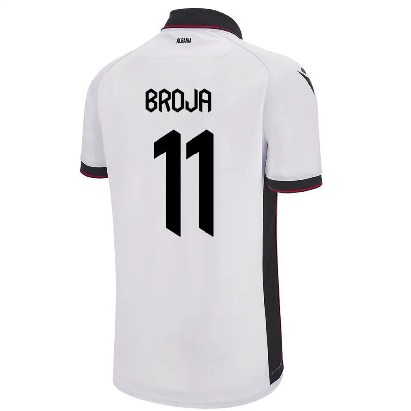 Danxen Donna Maglia Albania Armando Broja #11 Bianco Kit Gara Away 24-26 Maglietta