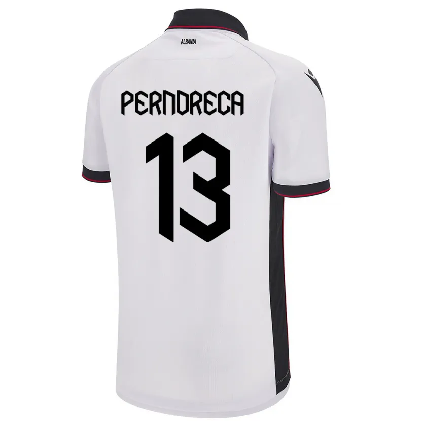 Danxen Donna Maglia Albania Fabjan Perndreca #13 Bianco Kit Gara Away 24-26 Maglietta