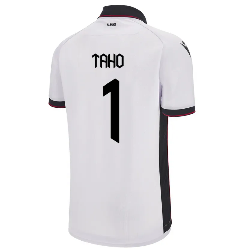 Danxen Donna Maglia Albania Alain Taho #1 Bianco Kit Gara Away 24-26 Maglietta