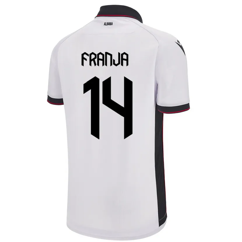 Danxen Donna Maglia Albania Ezmiralda Franja #14 Bianco Kit Gara Away 24-26 Maglietta